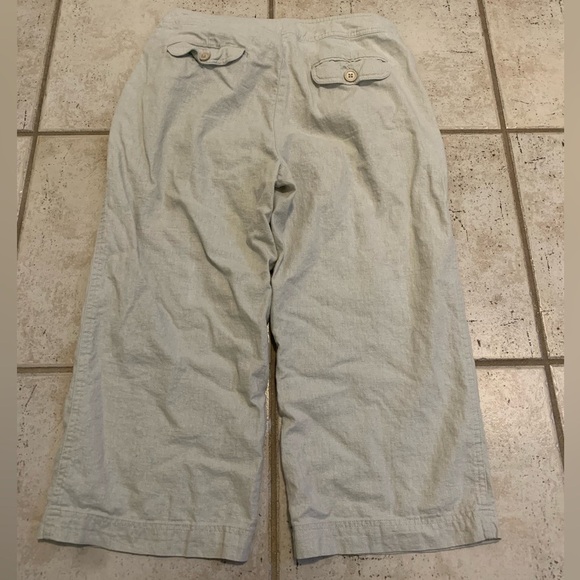 LARRY LEVINE Linen Blend Wide Leg Cropped Culottes Size 8 - Picture 4 of 6